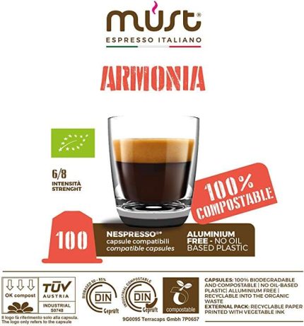 Harmony Blend - 100% Biodegradable Organic Certified Nespresso Compatible