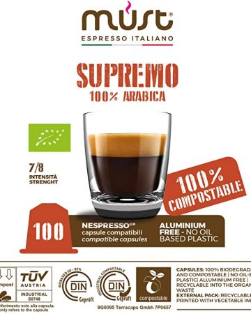 Supremo Blend - 100% Biodegradable Organic Certified Nespresso Compatible