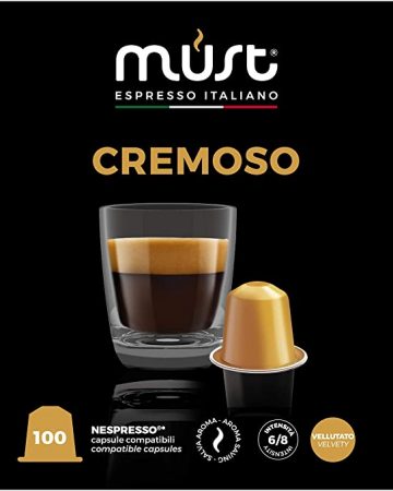 Italian Coffee pods compatible with Nespresso PRO Professional machines,  Zenius, Gemini And Momento, NOT compatible with Vertuo (Cremoso 100 pods)